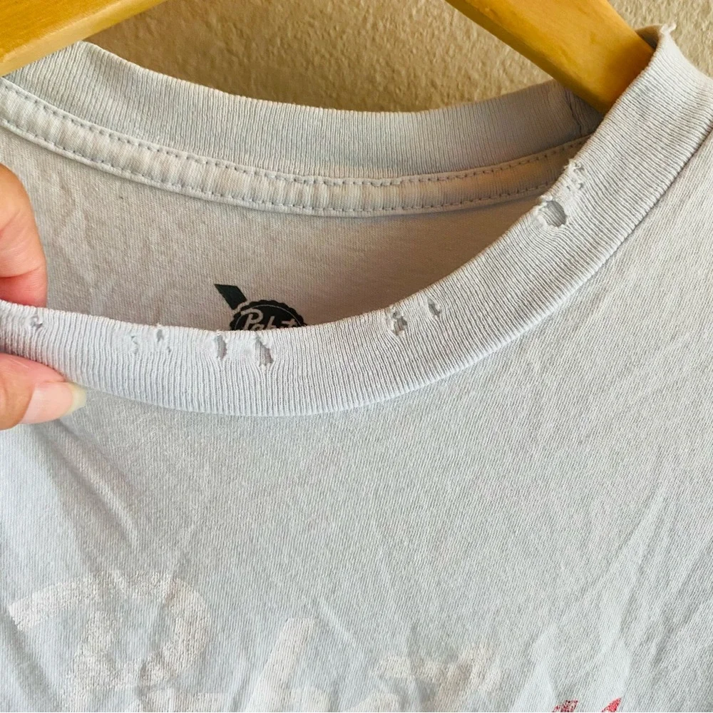 PABST BLUE RIBBON Light Blue Distressed Tee - Picture 5 of 6